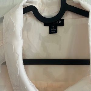 Off pink chiffon button down blouse